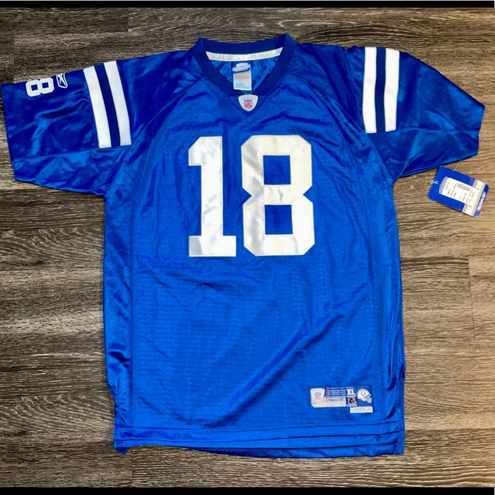 PEYTON MANNING  YOUTH  REEBOK AUTHENTIC JERSEY XL 18-20 NFL COLTS  LENGTH X2 NWT